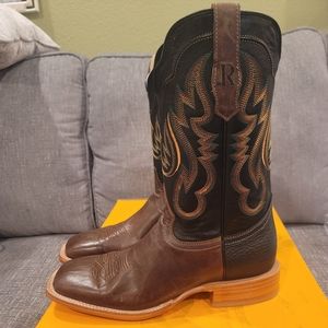 R. Watson Antique Miel Goat Black Square Toe Boots RW8003-2 Mens